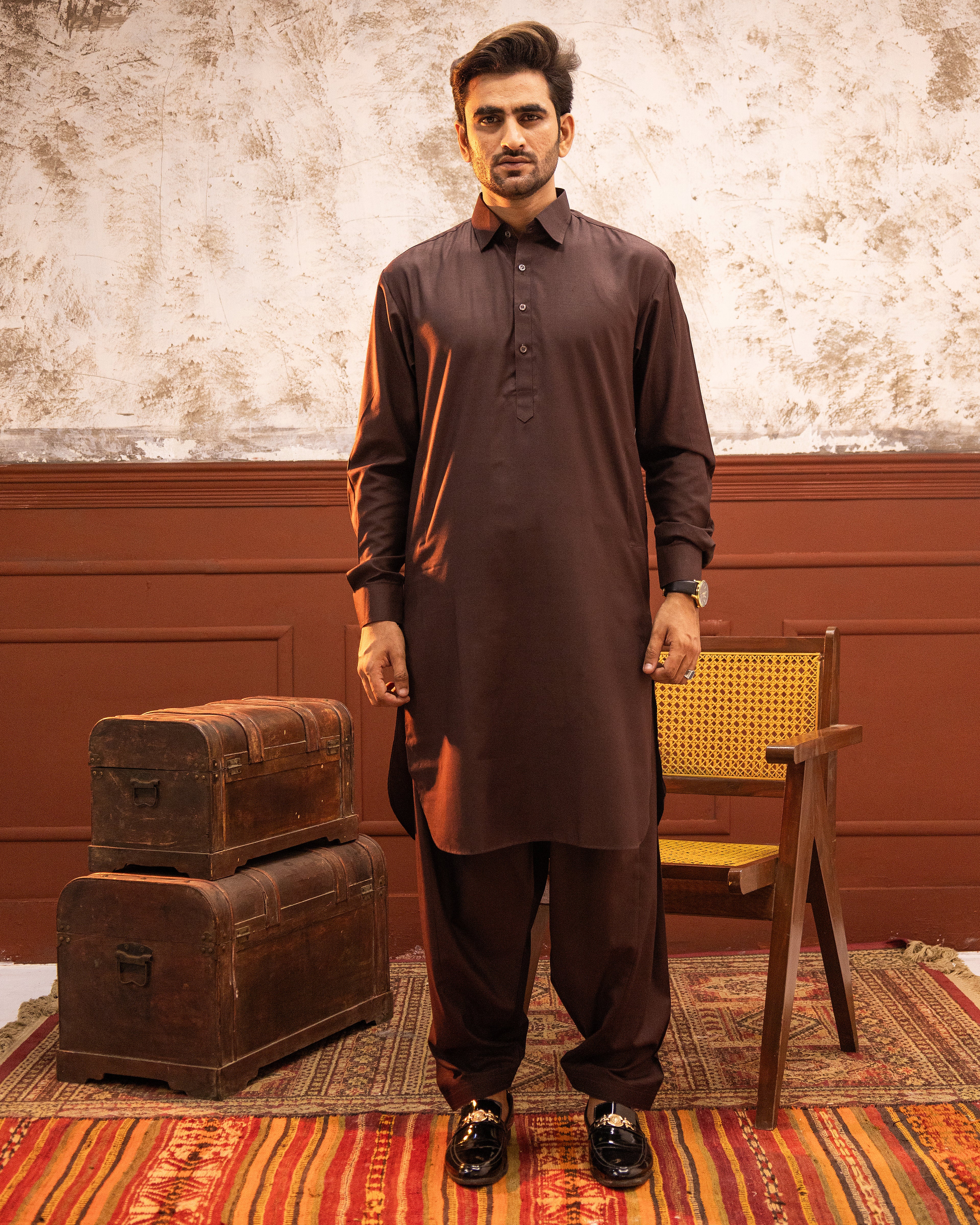 Taahir - Brown Shalwar Kameez