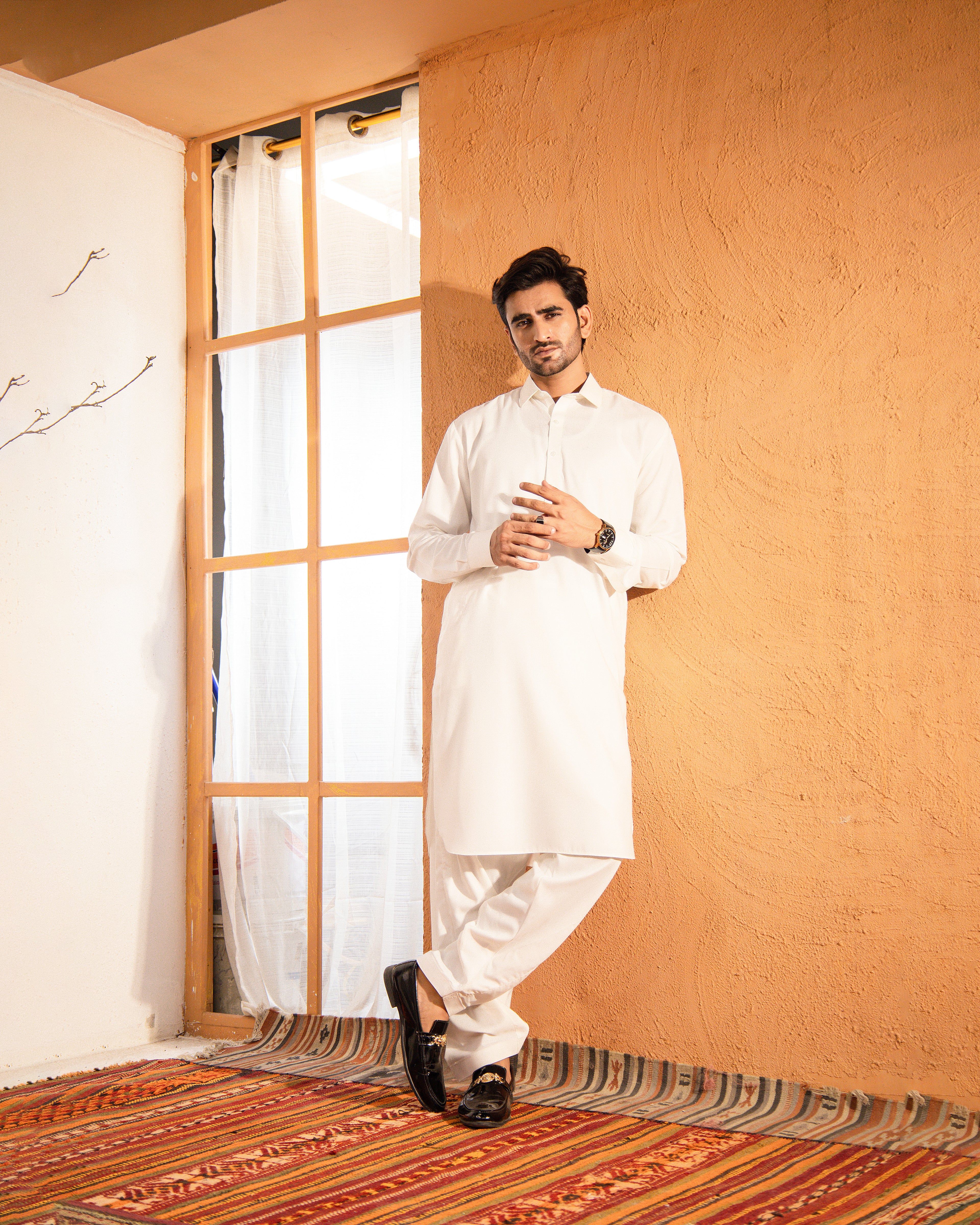 Taahir - Cream Shalwar Kameez