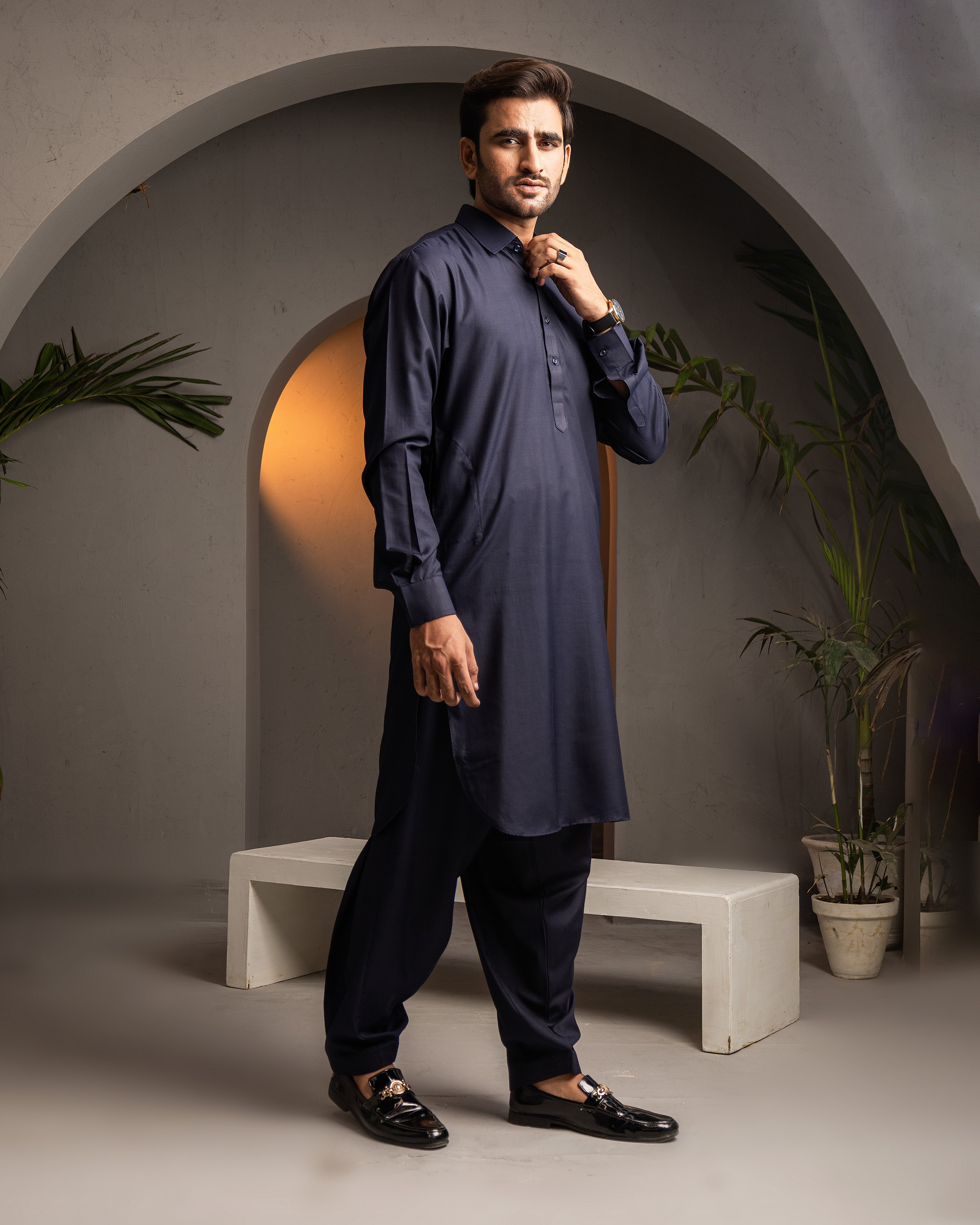 Taahir - Navy Shalwar Kameez