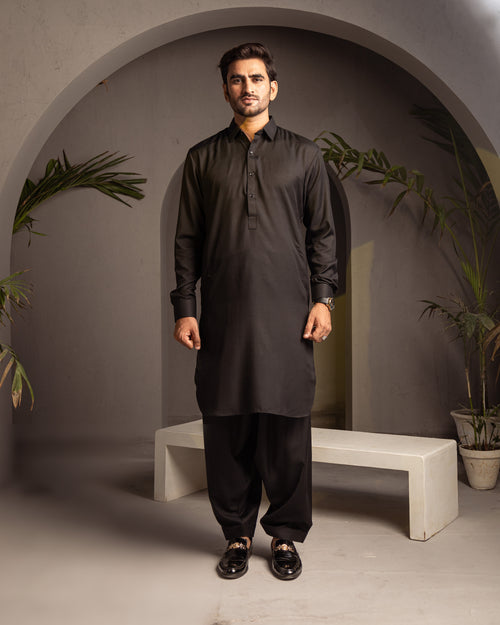 Taahir - Black Shalwar Kameez