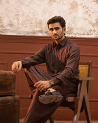 Taahir - Brown Shalwar Kameez