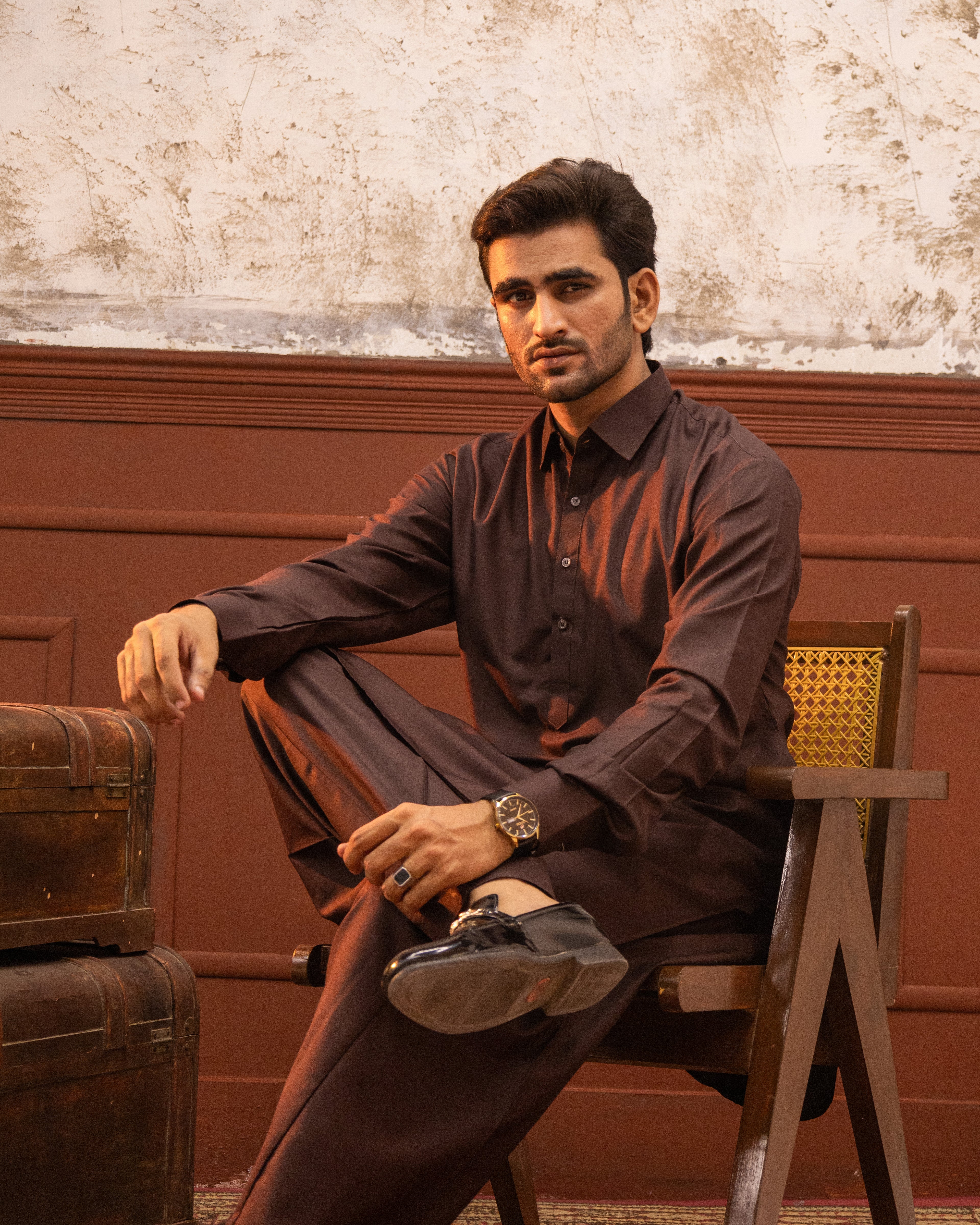 Taahir - Brown Shalwar Kameez