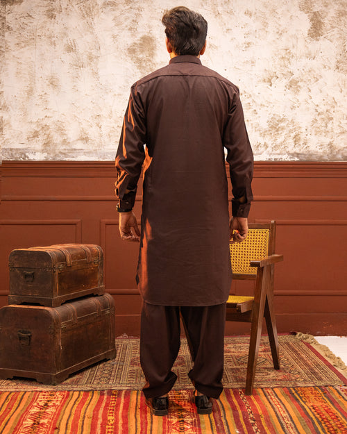 Taahir - Brown Shalwar Kameez