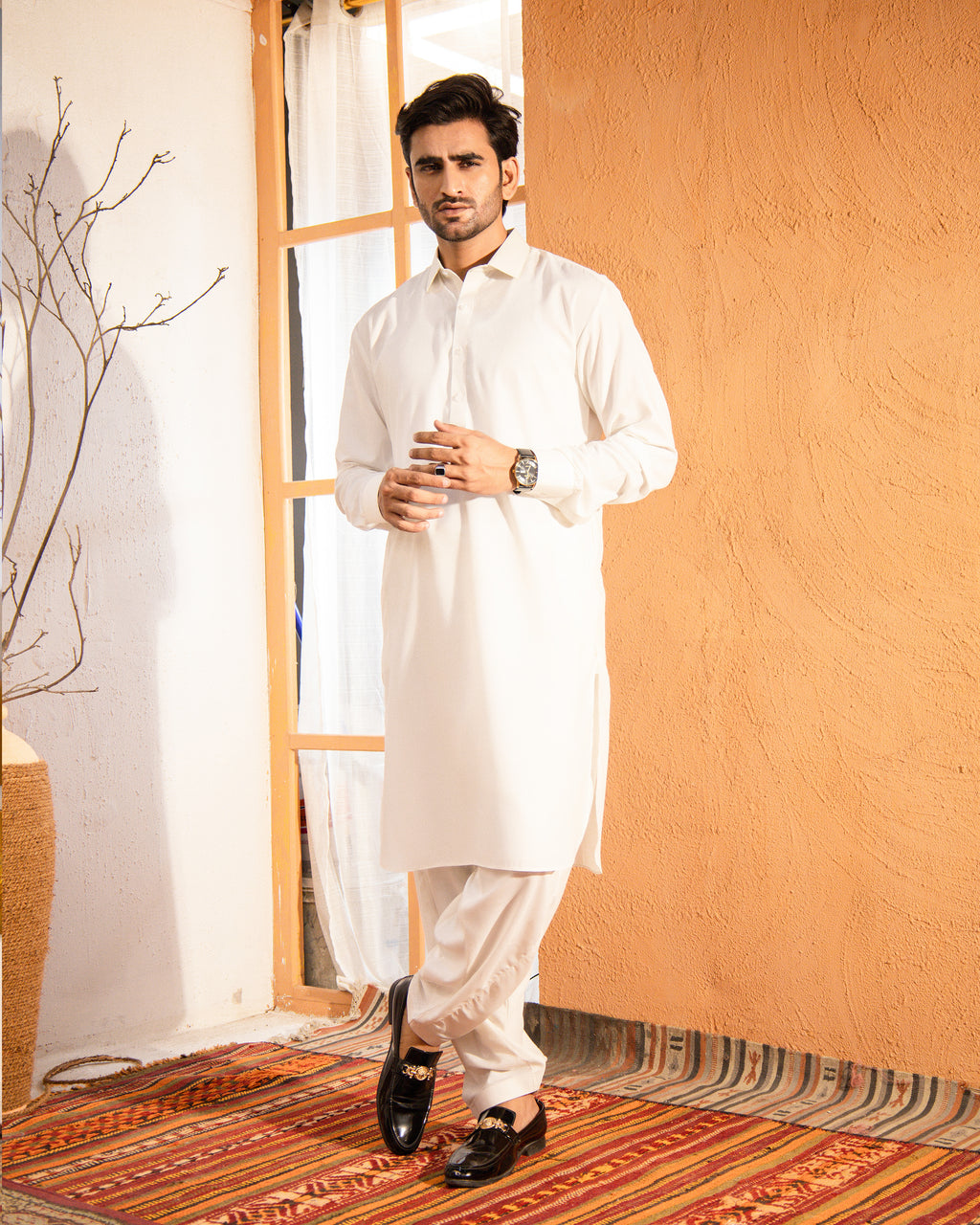 Taahir - Cream Shalwar Kameez