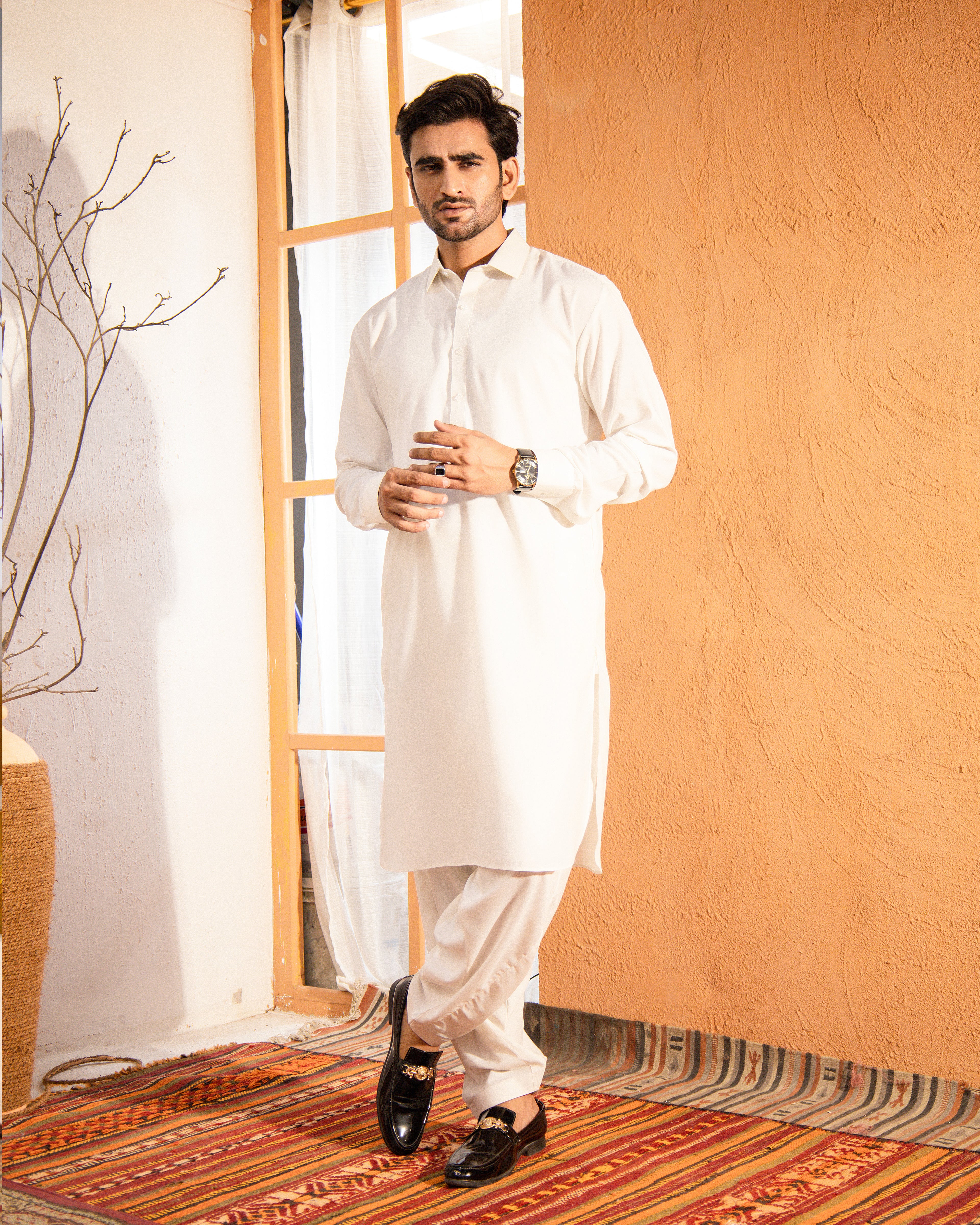 Taahir - Cream Shalwar Kameez