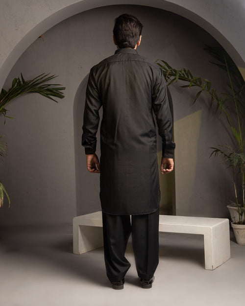 Taahir - Black Shalwar Kameez